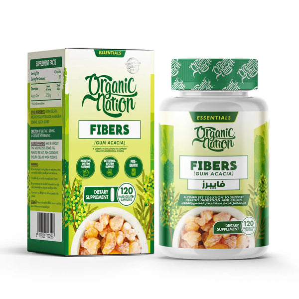Organic Nation Fibers Gum Acacia – 120 Capsules