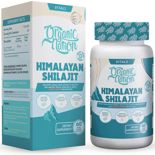 Organic Nation Himalayan Shilajit – 60 Servings / 60 Capsules