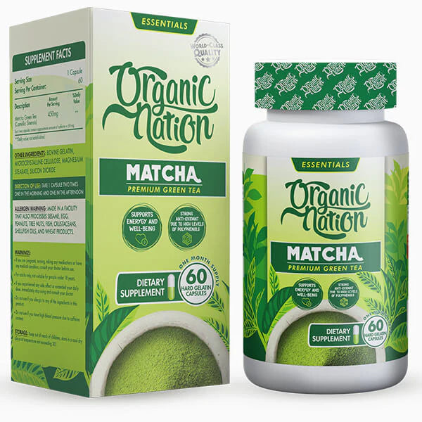 Organic Nation Matcha Premium Green Tea – 60 Capsules
