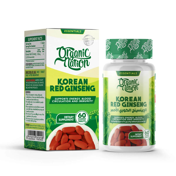 Organic Nation Red Korean Ginseng – 60 Tablets